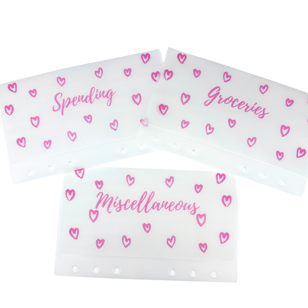 Set of  3 - A6 Falling Hearts Envelopes